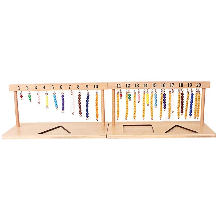 Montessori Math Teaching Set: Number Beads Stairs & Hanger Board (1-20