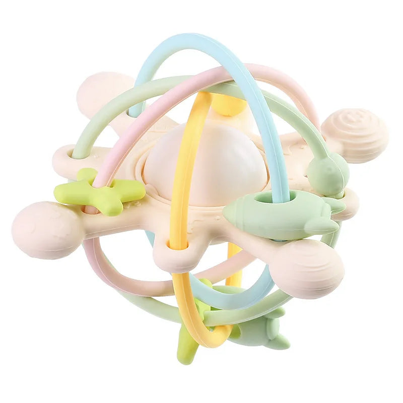 Silicone Teether and Rattle Toy for Babies