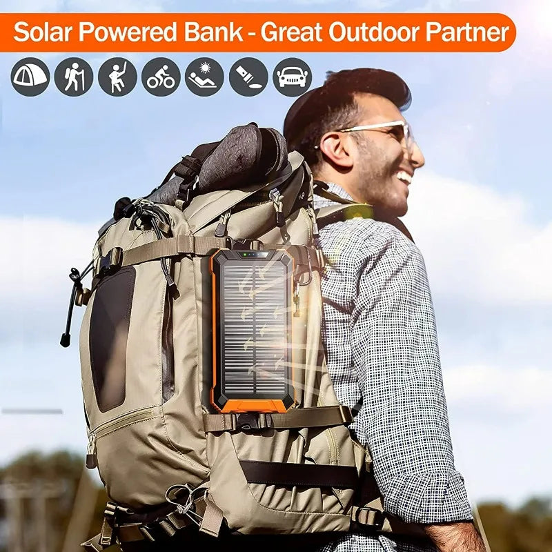 Waterproof Outdoor Solar Power Bank - 30000mAh