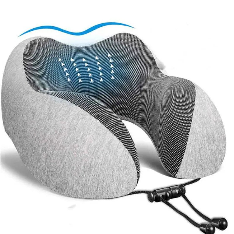 U Shaped Memory Foam Travel Pillow with Massage Function